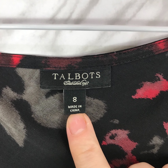 Talbots 100% Silk Rose Sleeveless Blouse Size 8 - Picture 6 of 6